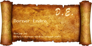 Dorner Endre névjegykártya